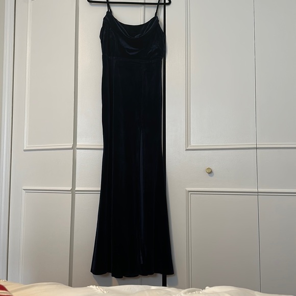 COPY - Lulus “everything I do navy blue cowl neck mermaid maxi” - Picture 2 of 5